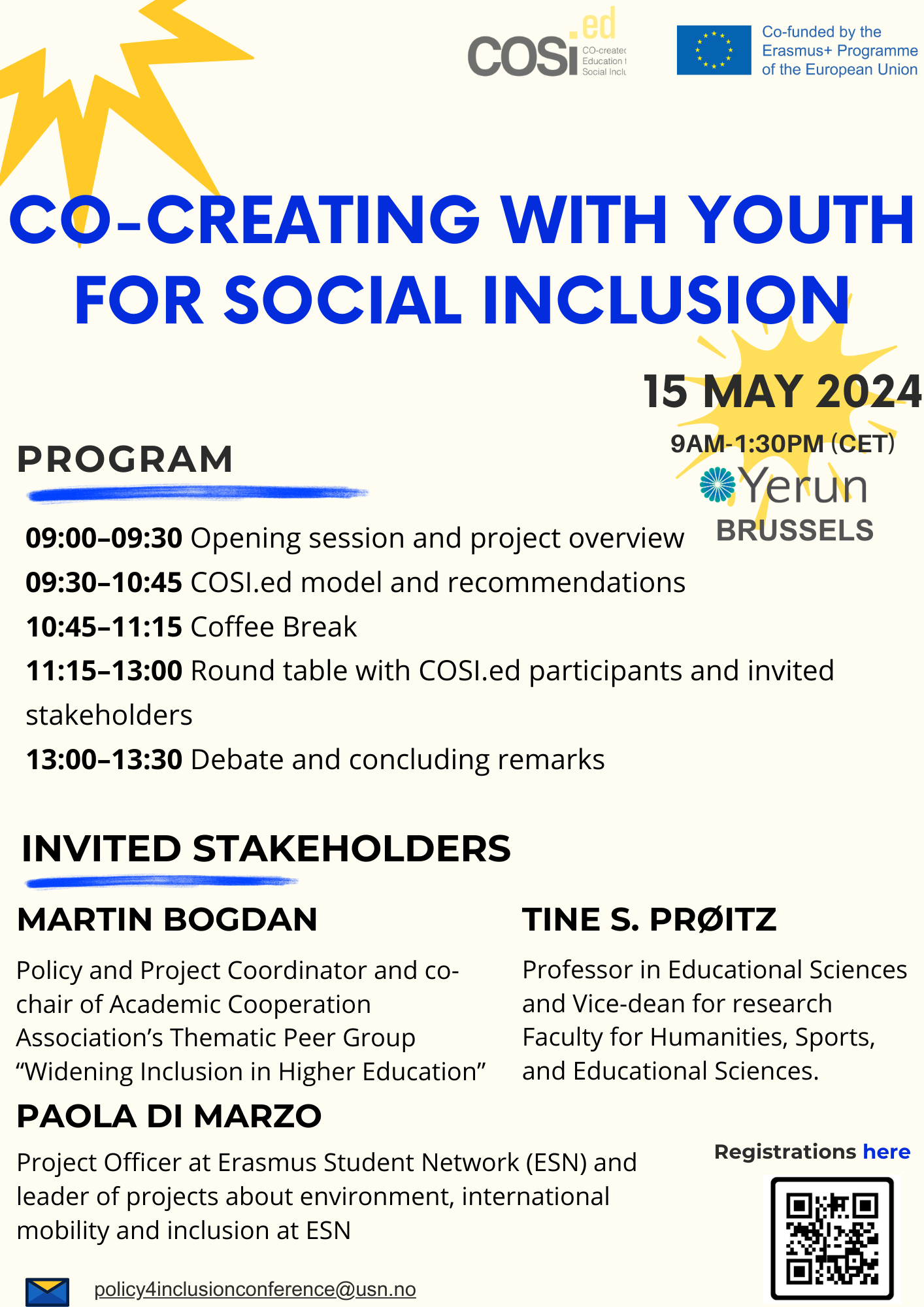 Conference Co-creating with Youth for Social Inclusion-15th of May 2024